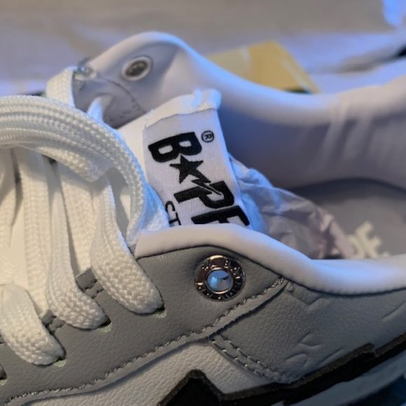 Bape Courtsta Shoes Grey, White, Black Men\'s Shoes size 10.5 Bapesta wit… main image 9